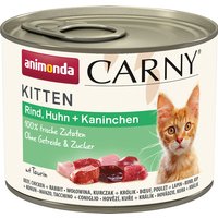 Kody rabatowe Korzystny pakiet animonda Carny Kitten, 12 x 200 g w super cenie! - Wołowina, kurczak i królik