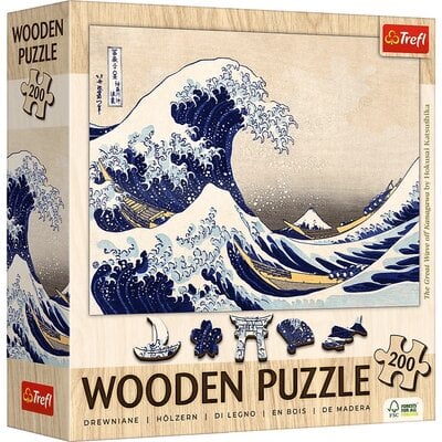 Kody rabatowe Puzzle TREFL Wooden Puzzle Wielka Fala w Kanagawie Hokusai Katsushika 20250 (200 elementów)