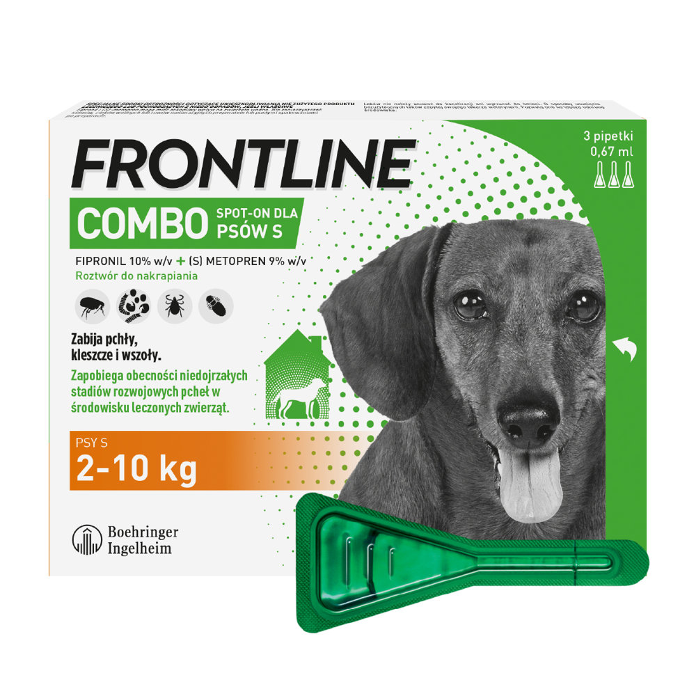Kody rabatowe Krakvet sklep zoologiczny - FRONTLINE Combo Spot-On dla psa pipeta S 3x0,67 ml
