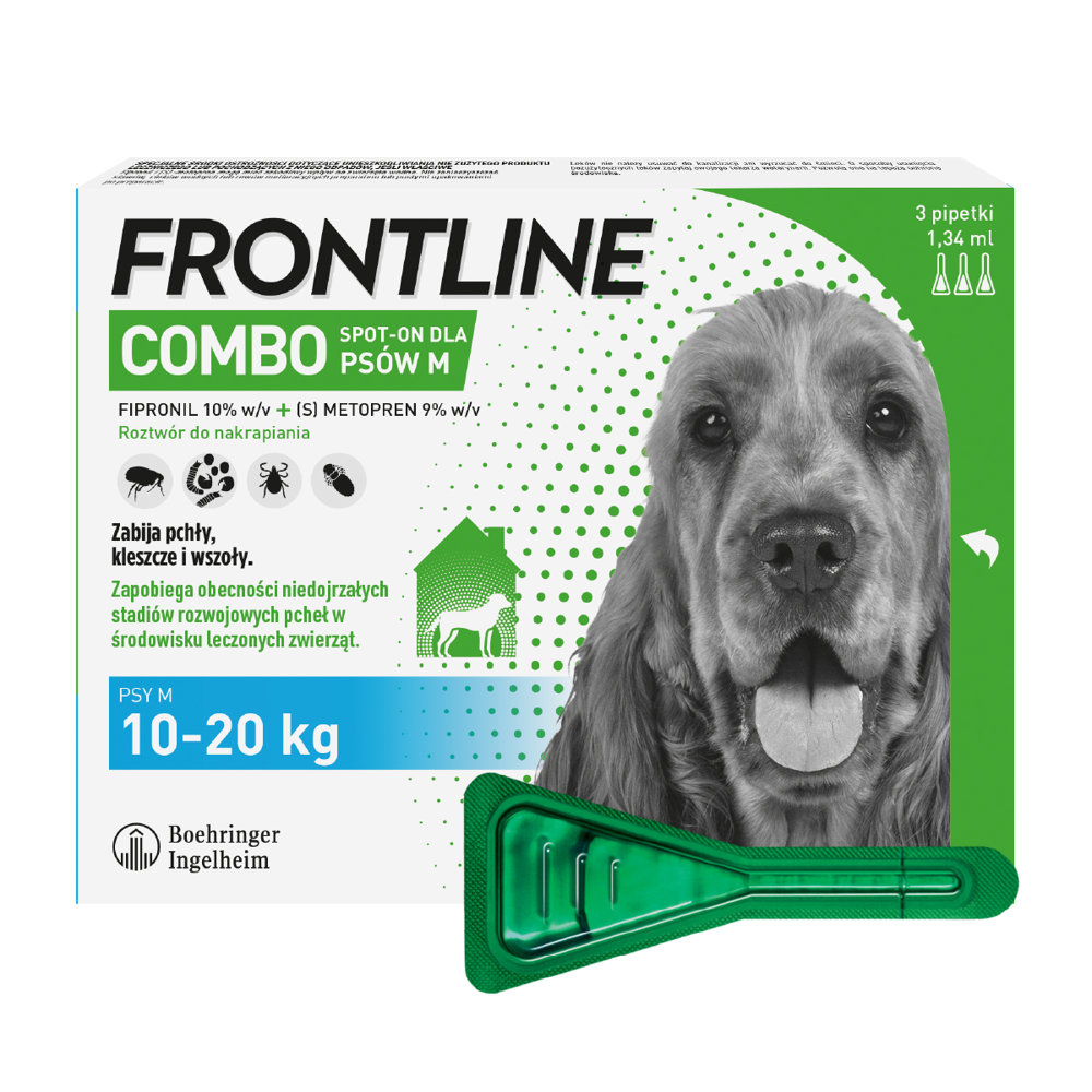 Kody rabatowe FRONTLINE Combo Spot-On dla psa pipeta M 3x1,34 ml
