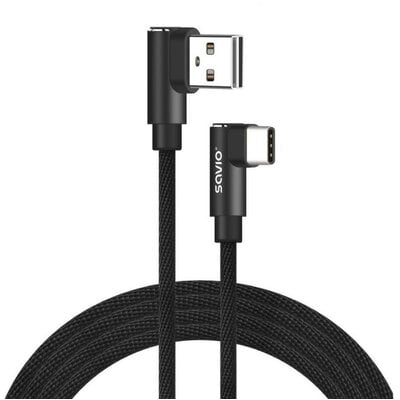 Kody rabatowe Kabel USB kątowy - USB-C kątowy SAVIO CL-163 1m Czarny