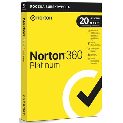 Kody rabatowe Antywirus NORTON 360 Platinium 100GB 20 URZĄDZEŃ 1 ROK Kod aktywacyjny