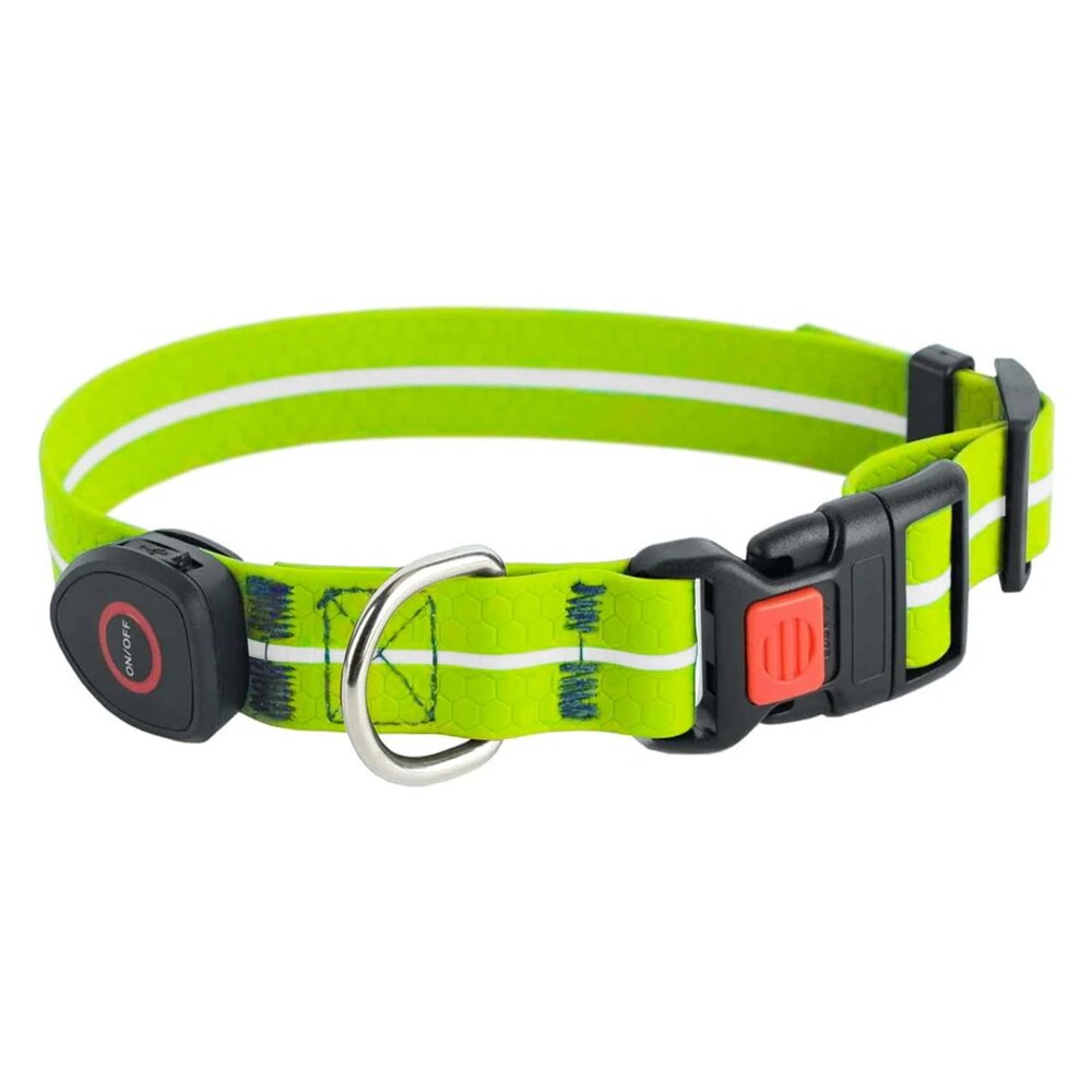 Kody rabatowe DOGGY VILLAGE MT7116 Zielona Obroża dla psa z kolorową iluminacją led dla ras średnich i dużych M/L - 40-60 cm