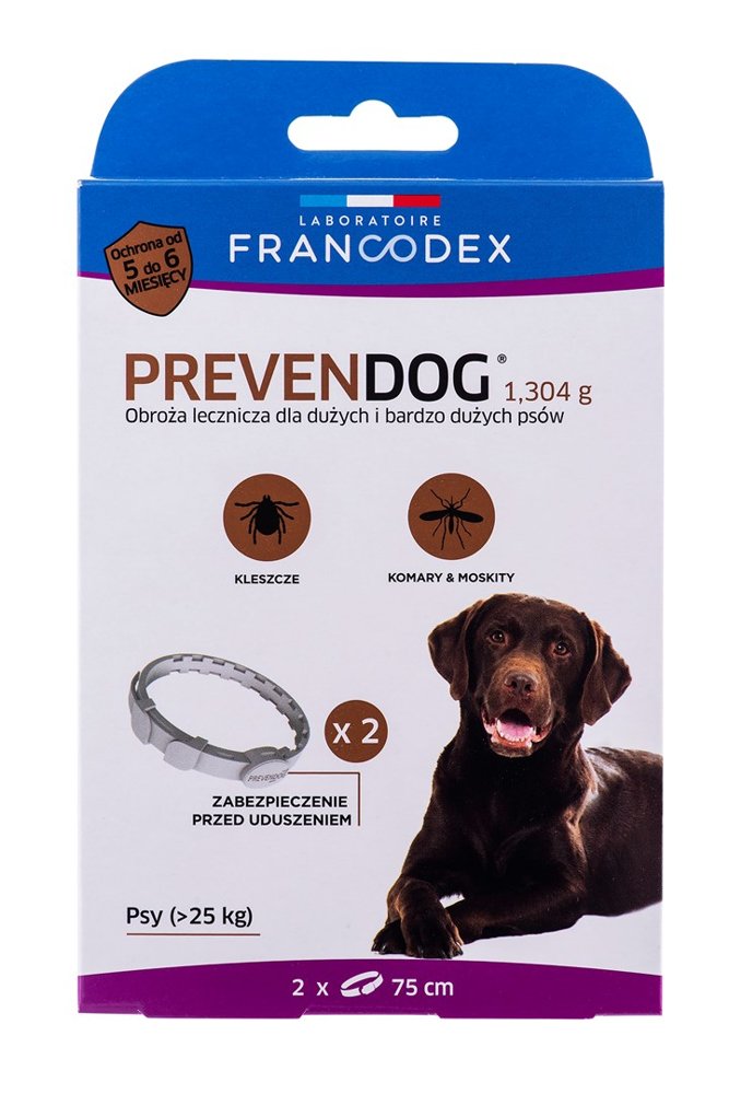Kody rabatowe Krakvet sklep zoologiczny - FRANCODEX PrevenDog - obroża przeciw kleszczom - 2x75 cm