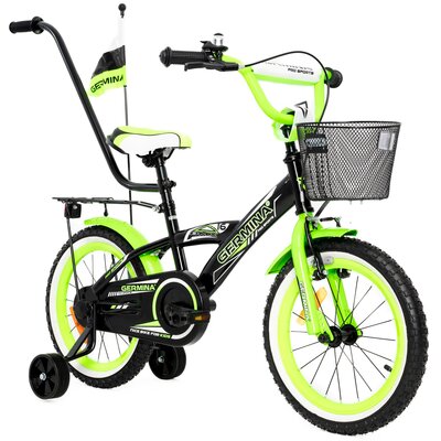 Kody rabatowe Rower dziecięcy GERMINA BMX 16 cali dla chłopca Czarno-zielony