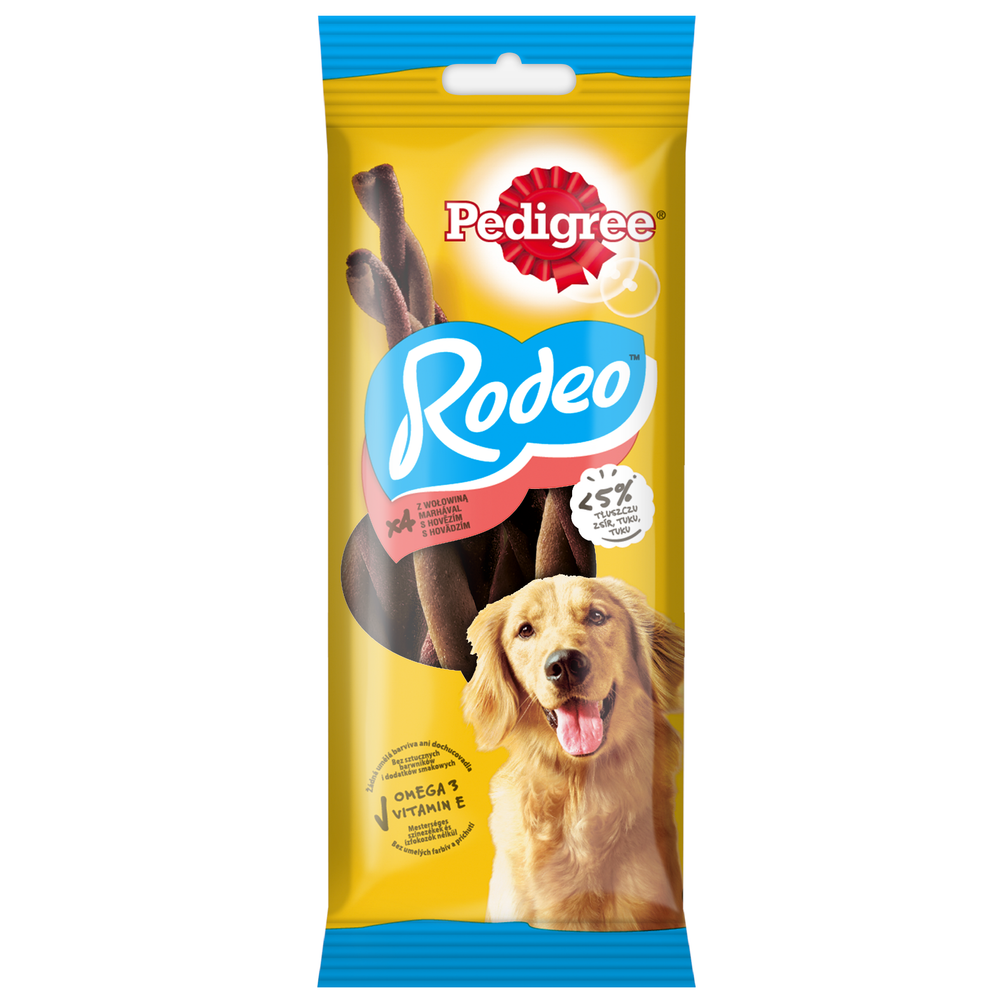 Kody rabatowe PEDIGREE Rodeo z wołowiną - przysmak dla psa - 70 g