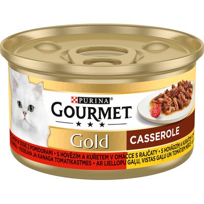 Kody rabatowe Avans - Karma dla kota GOURMET Gold Casserole Wołowina i kurczak w sosie pomidorowym 85 g