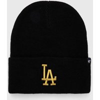 Kody rabatowe Answear.com - 47 brand czapka MLB Los Angeles Dodgers kolor czarny z grubej dzianiny