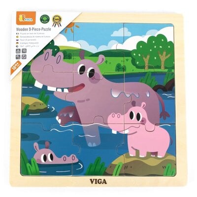 Kody rabatowe Avans - Puzzle VIGA Na podkładce: Hipopotam 44628 (9 elementów)