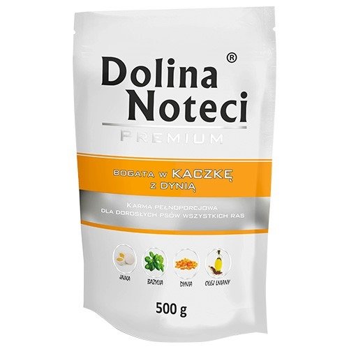 Kody rabatowe Krakvet sklep zoologiczny - DOLINA NOTECI Premium bogata w kaczkę z dynią - mokra karma dla psa - 500g