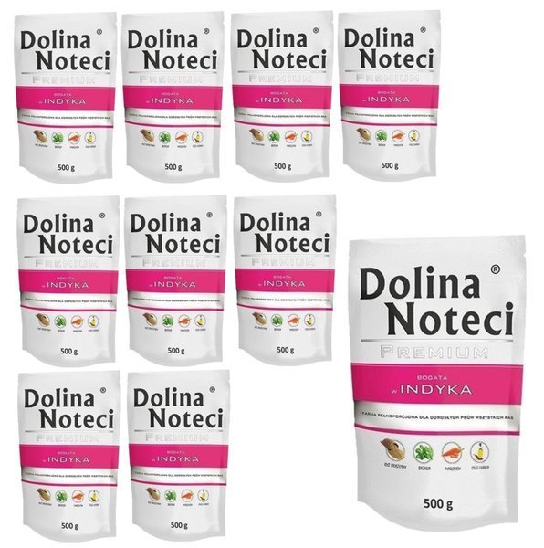 Kody rabatowe DOLINA NOTECI Premium bogata w indyka - mokra karma dla psa - 10x500g