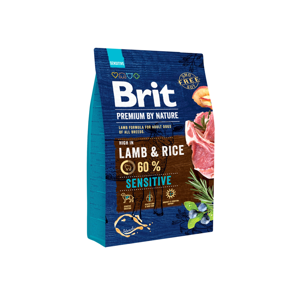 Kody rabatowe Krakvet sklep zoologiczny - BRIT PREMIUM BY NATURE Sensitive Lamb & Rice - sucha karma z jagnięciną i ryżem dla psa - 3 kg