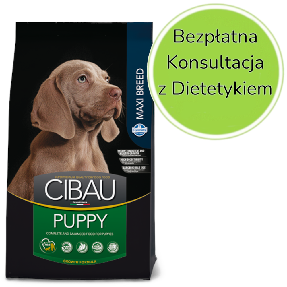 Kody rabatowe Krakvet sklep zoologiczny - FARMINA Cibau Puppy Maxi - sucha karma dla szczeniąt - 12kg + 2kg