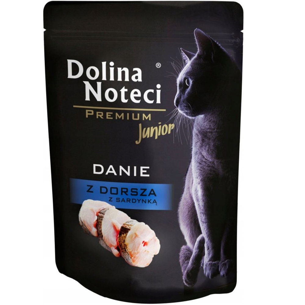 Kody rabatowe Krakvet sklep zoologiczny - DOLINA NOTECI Premium Danie z dorszem i sardynką - mokra karma dla kociąt - 85 g