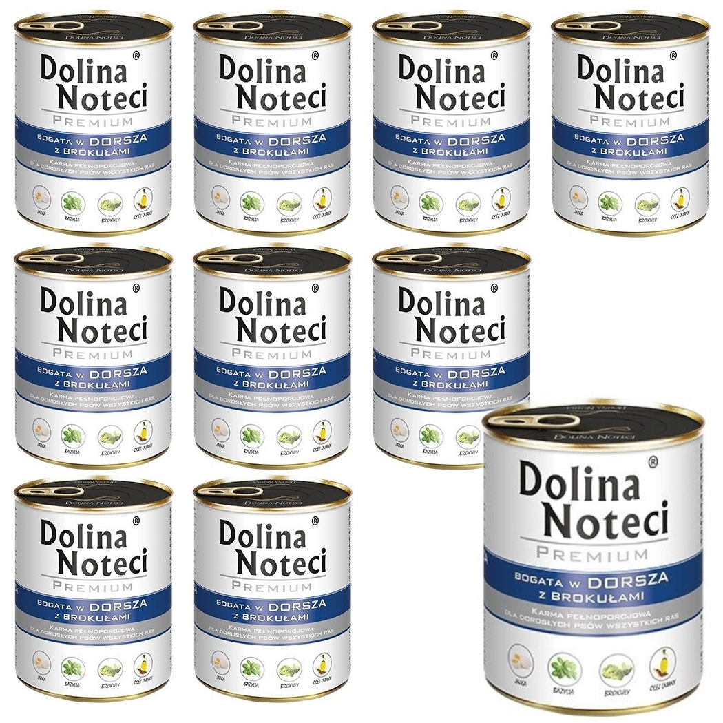 Kody rabatowe DOLINA NOTECI Premium bogata w dorsza z brokułami - mokra karma dla psa - 10x800g
