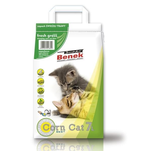 Kody rabatowe Krakvet sklep zoologiczny - CERTECH Super Benek Corn Cat świeża trawa - żwirek kukurydziany zbrylający 7l