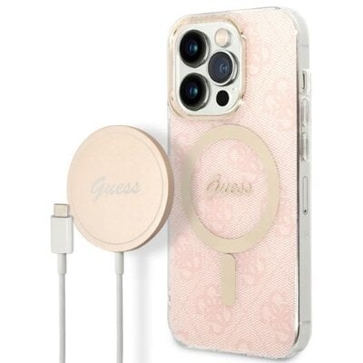 Kody rabatowe Avans - Etui GUESS 4G Print do Apple iPhone 14 Pro Różowy + Ładowarka MagSafe