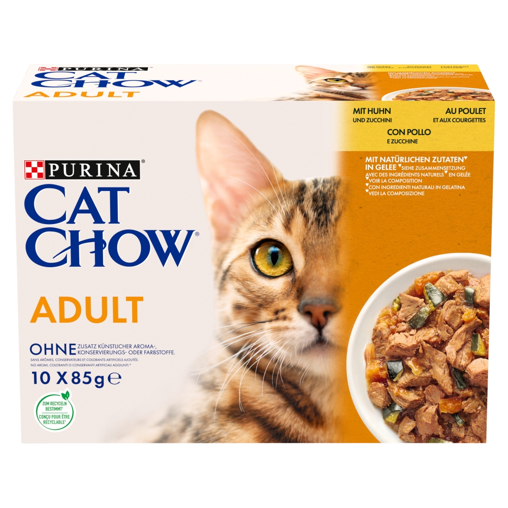 Kody rabatowe Krakvet sklep zoologiczny - PURINA Cat Chow Kurczak, cukinia - mokra karma dla kota - 10x85 g