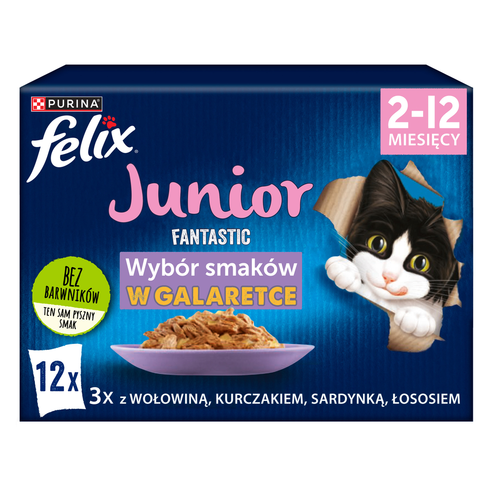 Kody rabatowe Krakvet sklep zoologiczny - FELIX Fantastic Junior Kurczak - mokra karma dla kociąt - 12x85g
