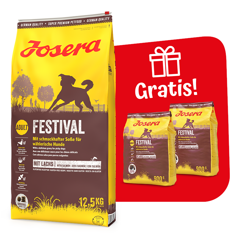 Kody rabatowe Krakvet sklep zoologiczny - JOSERA Adult Festival - sucha karma dla psa - 12,5 kg + 2x900 g GRATIS!