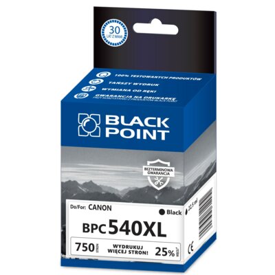 Kody rabatowe Avans - Tusz BLACK POINT do Canon PG-540XL Czarny 22.5 ml BPC540XL