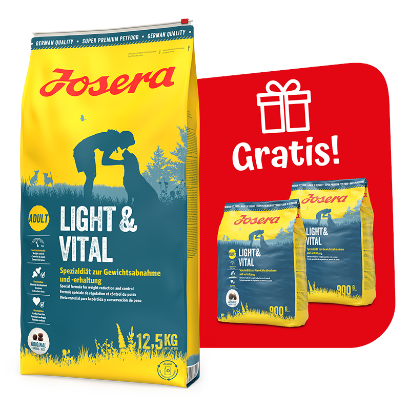 Kody rabatowe Krakvet sklep zoologiczny - JOSERA Light & Vital - sucha karma dla psa - 12,5 kg + 2x900 g GRATIS!