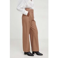 Kody rabatowe Answear.com - Answear Lab spodnie damskie kolor brązowy szerokie high waist
