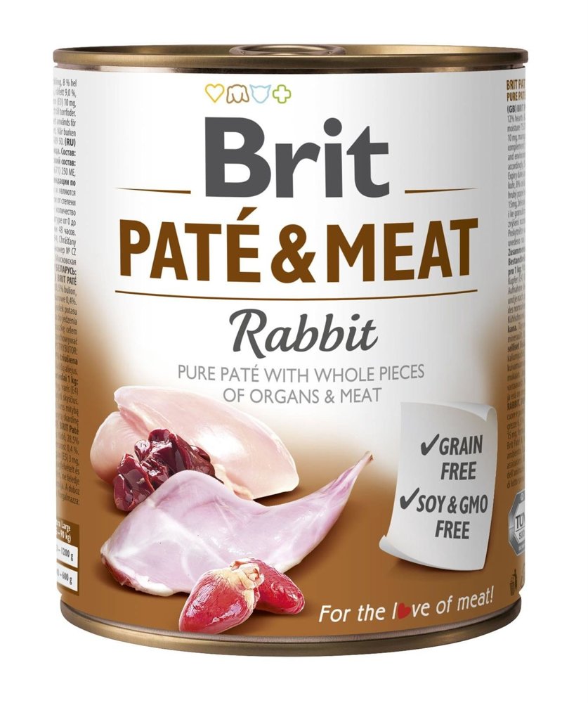 Kody rabatowe BRIT PATÉ & MEAT z królikiem - mokra karma dla psa - 800g