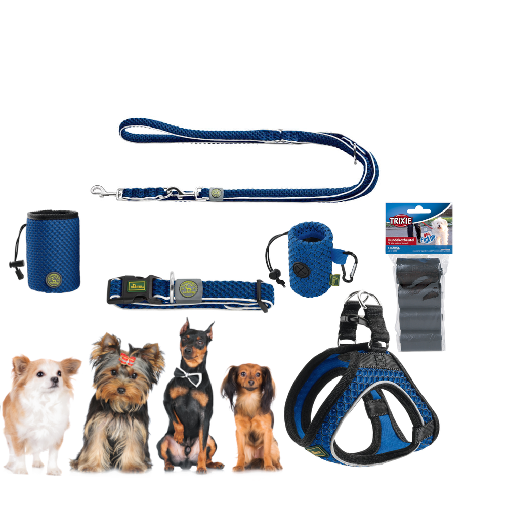 Kody rabatowe HUNTER Hilo - komplet akcesoriów na spacer dla psa małej rasy - niebieski
