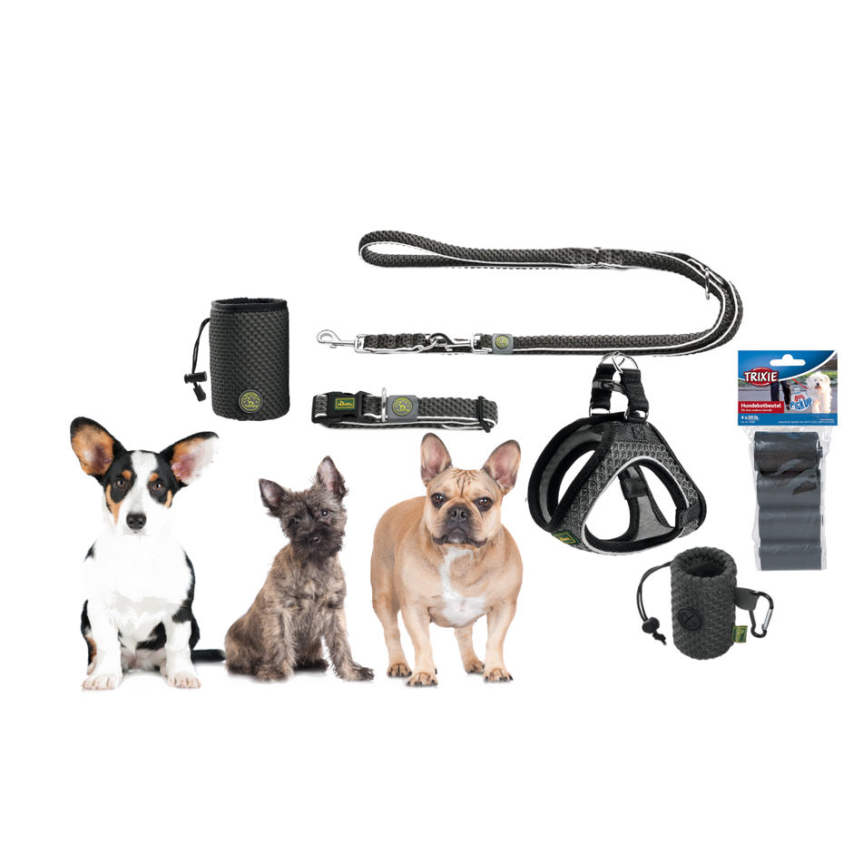 Kody rabatowe Krakvet sklep zoologiczny - HUNTER Hilo - komplet akcesoriów na spacer dla psa średniej rasy - antracyt