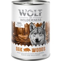 Kody rabatowe zooplus - Korzystny pakiet Wolf of Wilderness Adult, 24 x 400 g - Oak Woods, dzik, w puszce