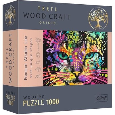 Kody rabatowe Puzzle TREFL Wood Craft Kolorowy kot 20148 (1000 elementów)