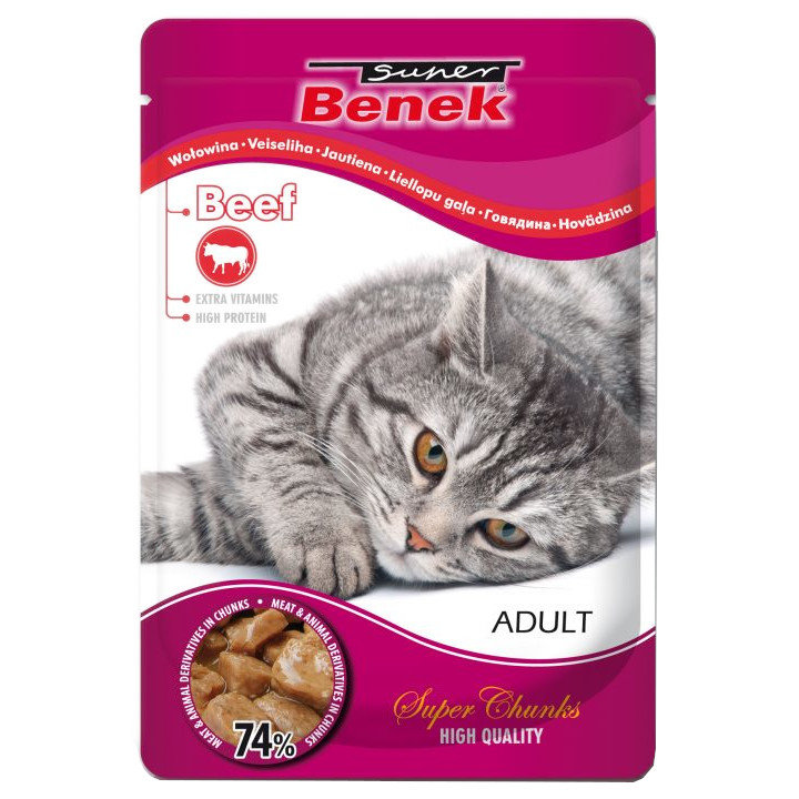 Kody rabatowe Krakvet sklep zoologiczny - CERTECH Super Benek saszetka dla kota z wołowiną w sosie 100 g