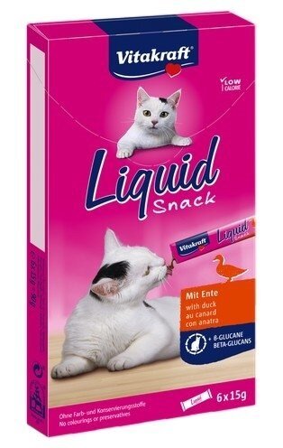 Kody rabatowe Krakvet sklep zoologiczny - VITAKRAFT Liquid Snack Kaczka - przysmak dla kota - 6x15 g