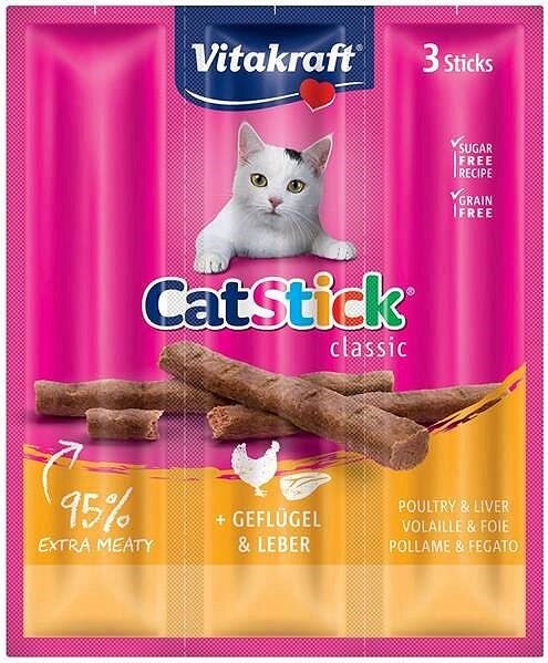 Kody rabatowe Krakvet sklep zoologiczny - VITAKRAFT CatStick Mini z drobiem i wątróbką - przysmak dla kota - 3 szt.