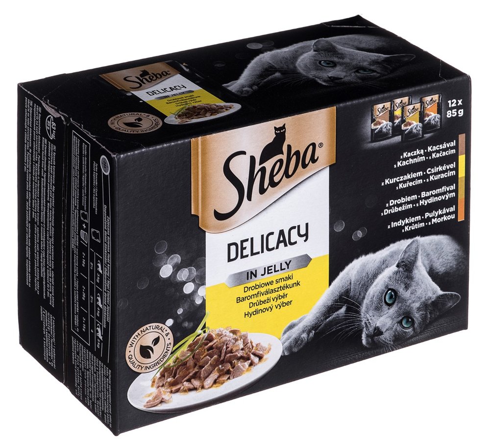 Kody rabatowe Krakvet sklep zoologiczny - SHEBA Delicacy in Jelly Smaki Drobiowe - mokra karma dla kota - saszetka - 12x85 g