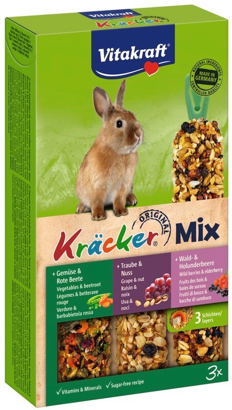 Kody rabatowe Krakvet sklep zoologiczny - VITAKRAFT KRACKER owoce leśne/orzechowe/warzywne - przysmak dla królika - 3 szt